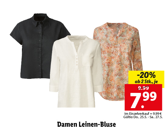  Damen Leinen-Bluse