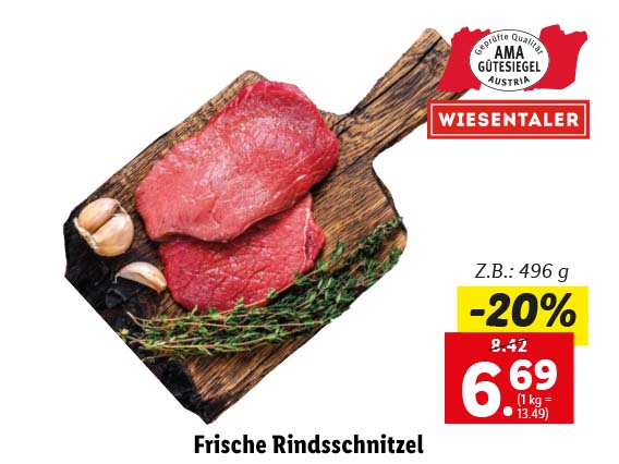 Frische Rindsschnitzel