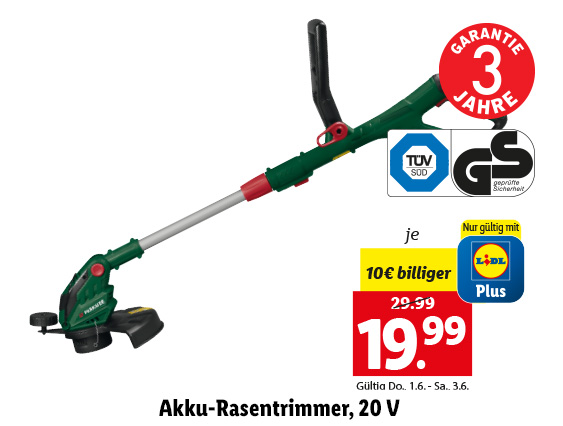 Akku-Rasentrimmer, 20 V