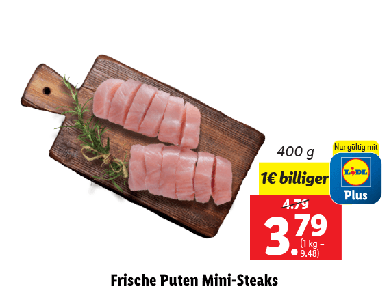 Frische Puten Mini-Steaks