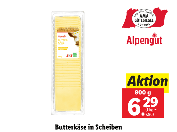 Butterkäse in Scheiben