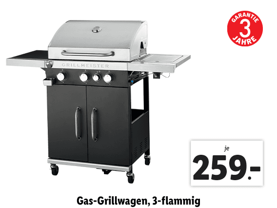 Gas-Grillwagen, 3-flammig