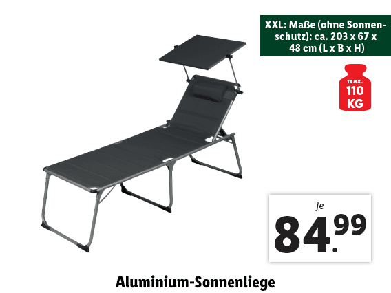 Aluminium-Sonnenliege XXL