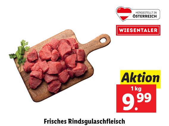 Frisches Rindsgulaschfleisch