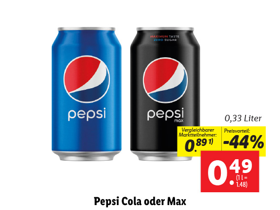 PEPSI Cola oder Max