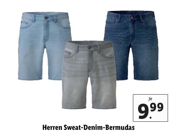 Herren Sweat-Denim-Bermudas