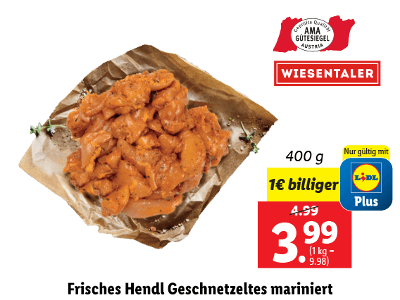 Frisches Hendl Geschnetzeltes mariniert