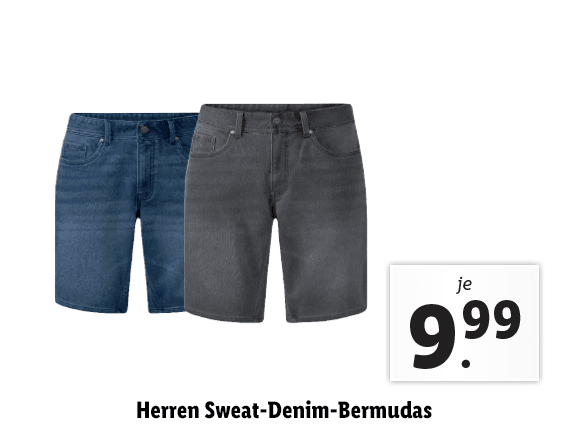 Herren Sweat-Denim-Bermudas