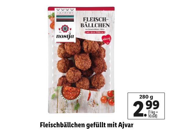  Fleischbällchen gefüllt mit Ajvar 