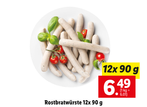  Rostbratwürste 12x 90 g 