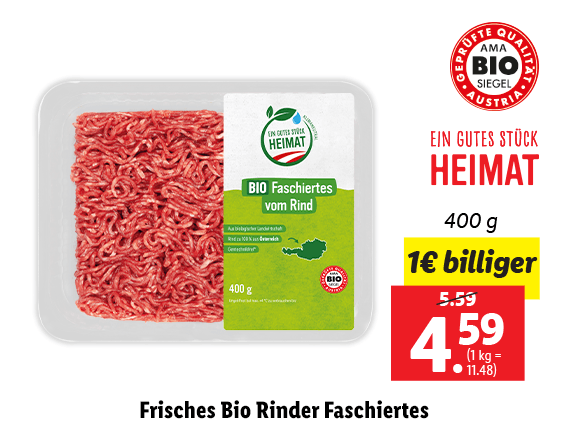 Frisches Bio Rinder Faschiertes