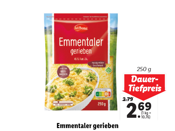 Emmentaler gerieben