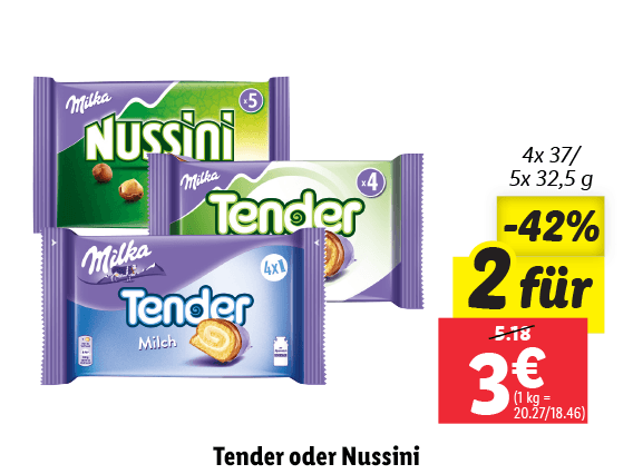  Tender oder Nussini 
