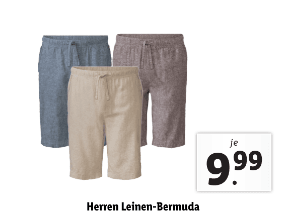  Herren Leinen-Bermuda