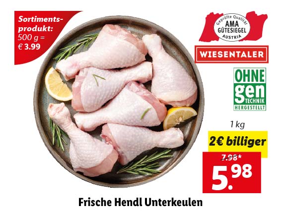 Frische Hendl Unterkeulen