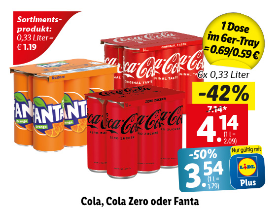  Cola, Cola Zero oder Fanta 