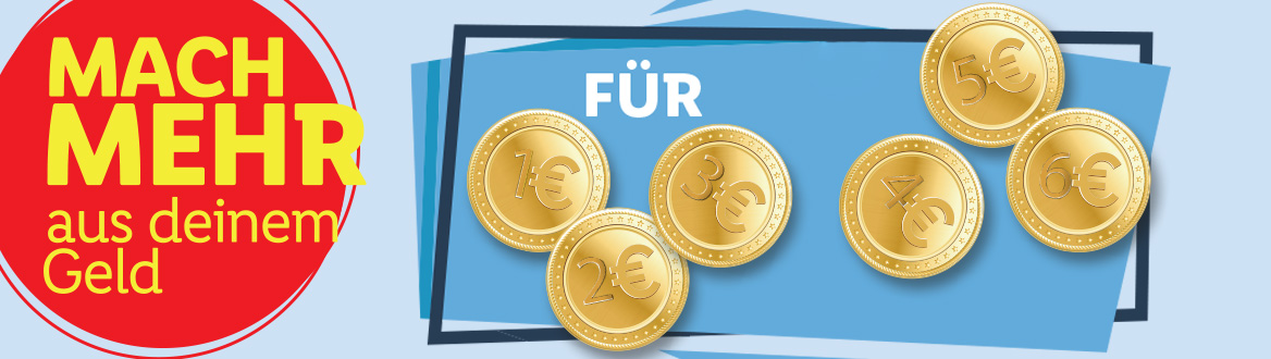  Aktionen für 1€, 2€, 3€… Gültig ab Donnerstag, 27. Juli