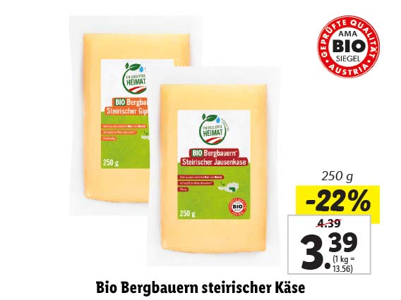 Bio Bergbauern steirischer Käse
