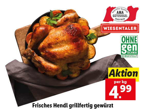  Frisches Hendl grillfertig gewürzt 