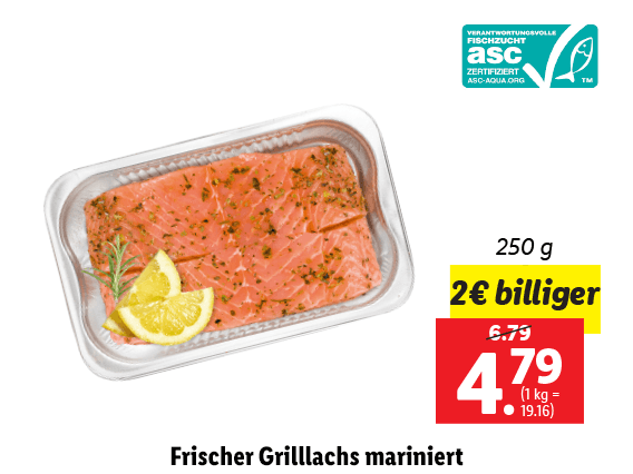 Frischer Grilllachs mariniert