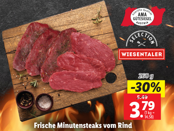  Frische Minutensteaks vom Rind 