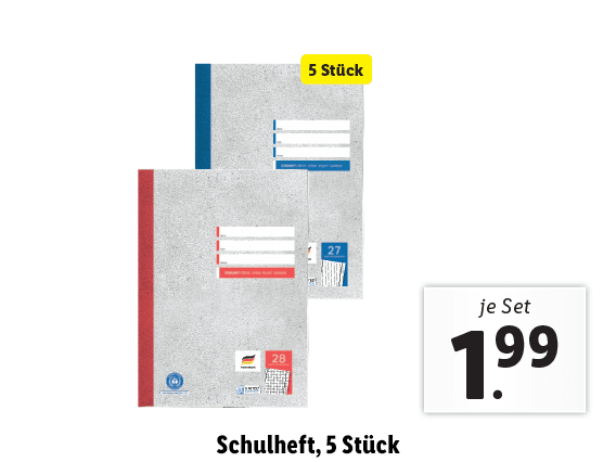  Schulheft, 5 Stück 