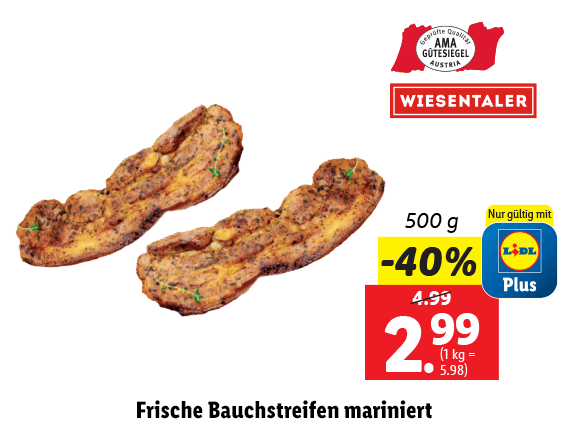  Frische Bauchstreifen mariniert 