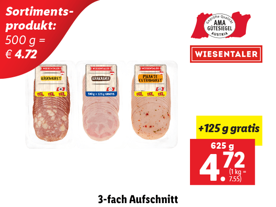  3-fach Aufschnitt 
