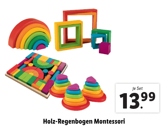  Holz-Regenbogen Montessori 