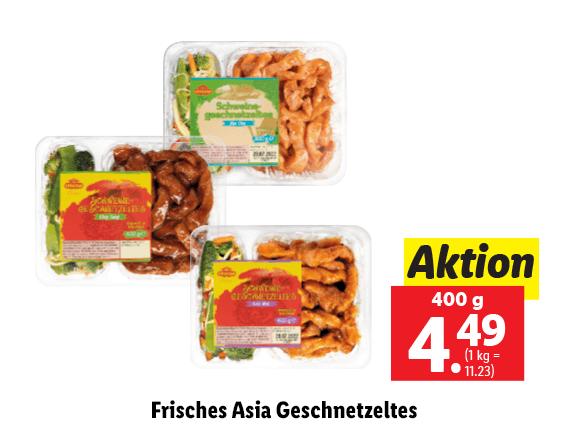 Frisches Asia Geschnetzeltes