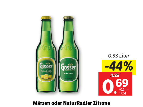 Gösser Märzen oder NaturRadler Zitrone