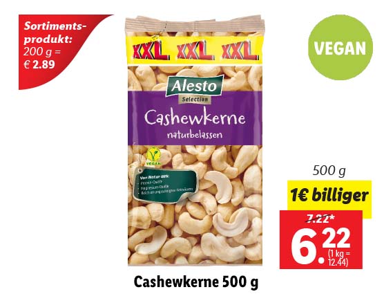  Cashewkerne 500 g 