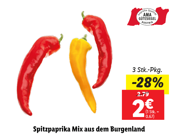  Spitzpaprika Mix aus dem Burgenland