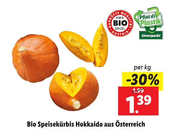  Bio Speisekürbis Hokkaido aus Österreich