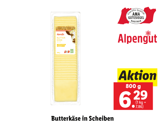  Butterkäse in Scheiben 