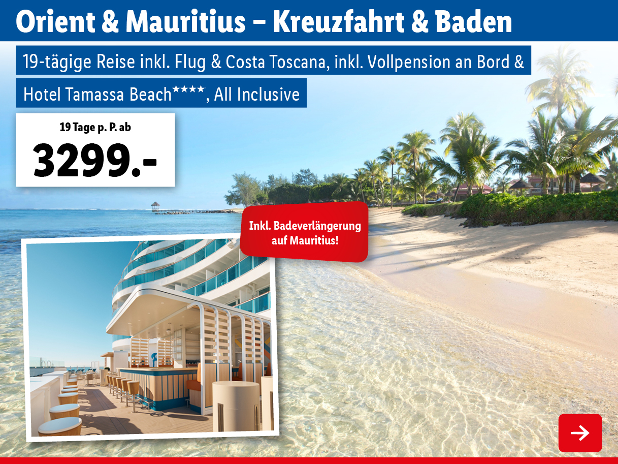Orient & Mauritius - Kreuzfahrt & Baden
