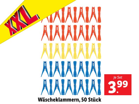  Wäscheklammern, 50 Stück 