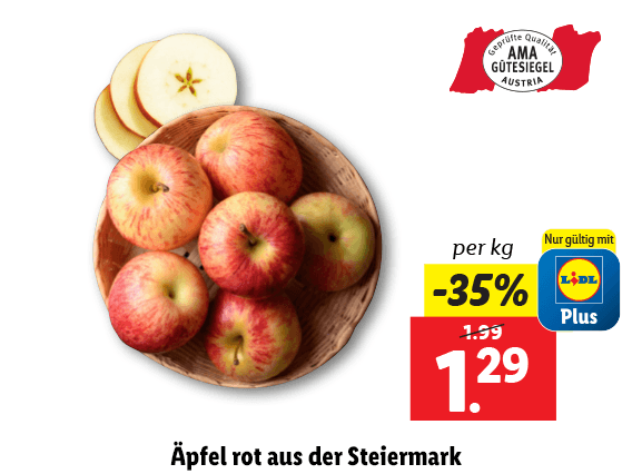 Äpfel rot aus der Steiermark