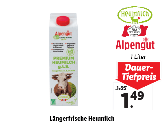 AMA Tierwohl Längerfrische Heumilch 3,6%