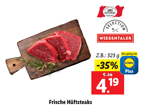 Frische Hüftsteaks