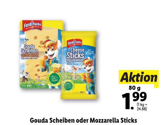 Gouda Scheiben oder Mozzarella Sticks