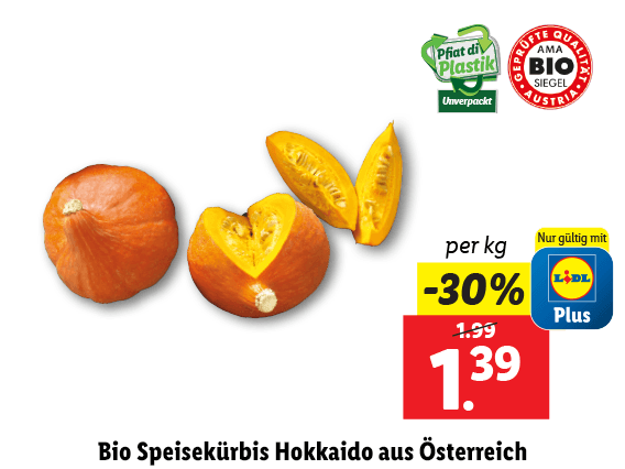 Bio Speisekürbis Hokkaido aus Österreich