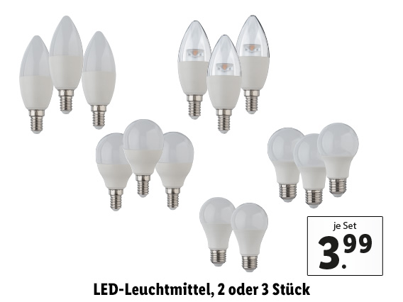 LED-Leuchtmittel, 2 oder 3 Stück 
