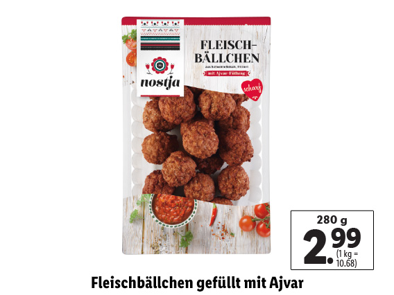  Fleischbällchen gefüllt mit Ajvar 