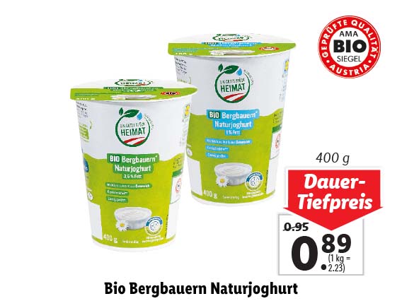  Bio Bergbauern Naturjoghurt 