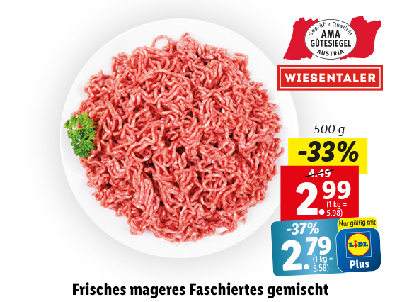 Frisches mageres Faschiertes gemischt