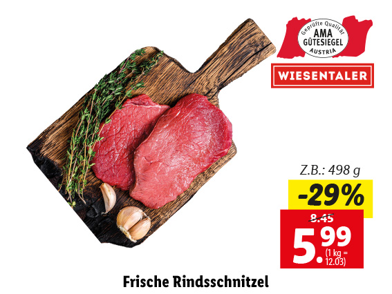 Frische Rindsschnitzel
