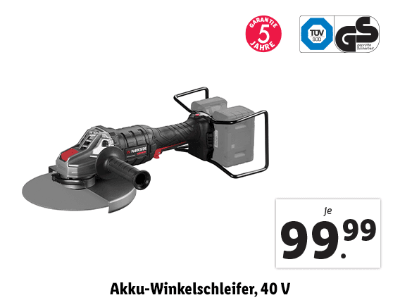 Akku-Winkelschleifer, 40 V
