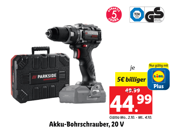 Akku-Bohrschrauber, 20 V