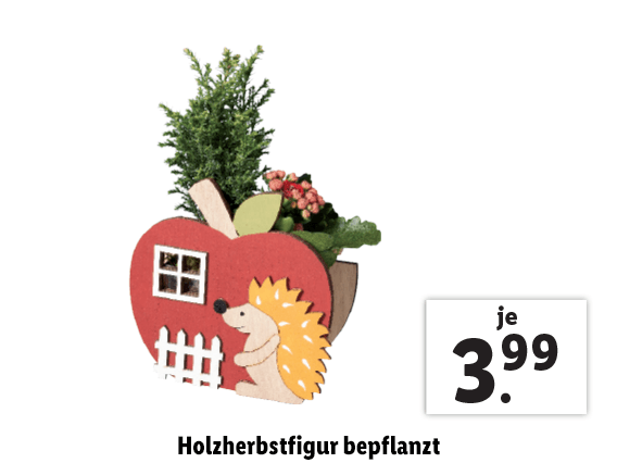 Holzherbstfigur bepflanzt